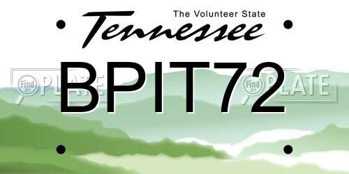 BPIT72 Tennessee License Plate