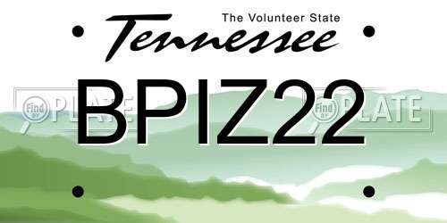 BPIZ22 Tennessee License Plate