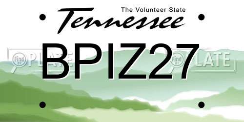 BPIZ27 Tennessee License Plate