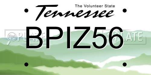 BPIZ56 Tennessee License Plate