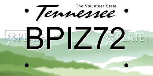 BPIZ72 Tennessee License Plate