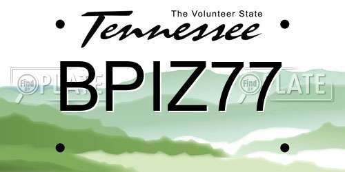 BPIZ77 Tennessee License Plate