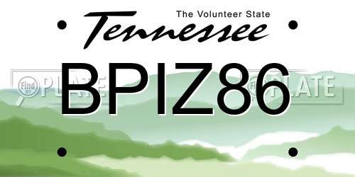 BPIZ86 Tennessee License Plate