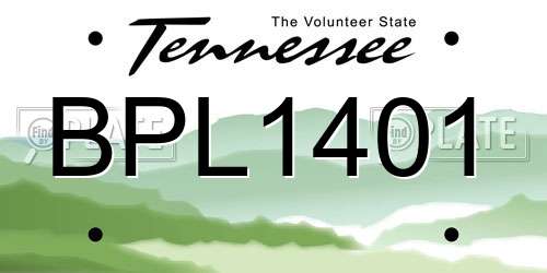 BPL1401 Tennessee License Plate
