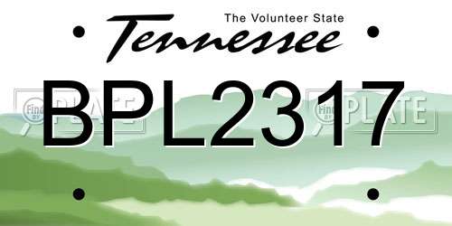 BPL2317 Tennessee License Plate