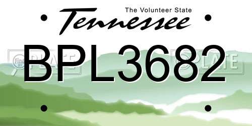 BPL3682 Tennessee License Plate