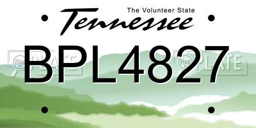 BPL4827 Tennessee License Plate