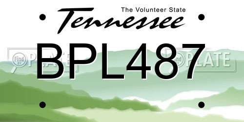 BPL487 Tennessee License Plate