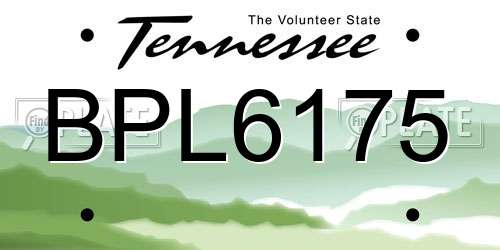 BPL6175 Tennessee License Plate