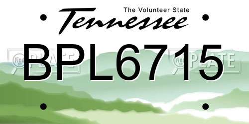 BPL6715 Tennessee License Plate