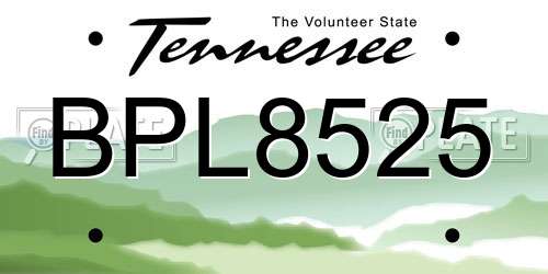 BPL8525 Tennessee License Plate