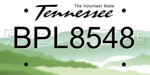 BPL8548 Tennessee License Plate