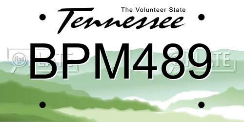 BPM489 Tennessee License Plate