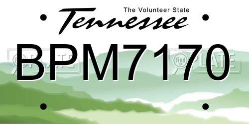 BPM7170 Tennessee License Plate