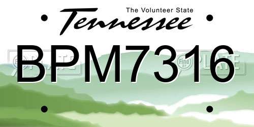 BPM7316 Tennessee License Plate