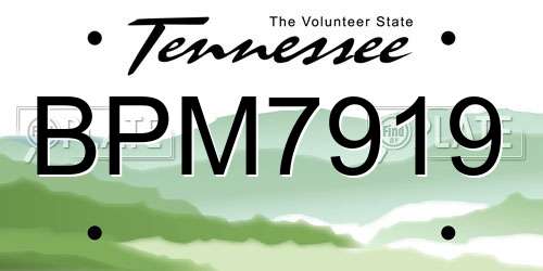 BPM7919 Tennessee License Plate