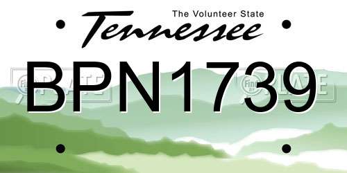 BPN1739 Tennessee License Plate
