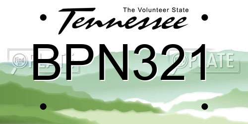 BPN321 Tennessee License Plate