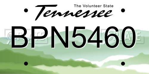 BPN5460 Tennessee License Plate