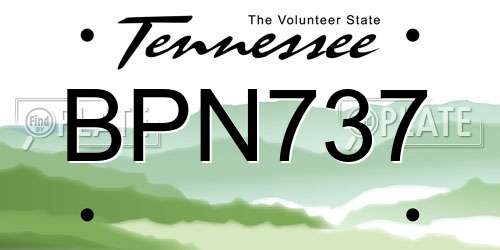 BPN737 Tennessee License Plate