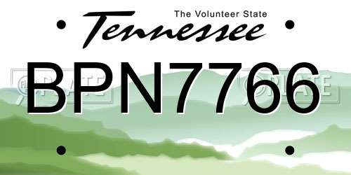BPN7766 Tennessee License Plate