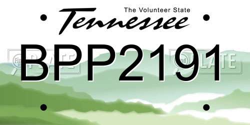 BPP2191 Tennessee License Plate