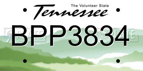 BPP3834 Tennessee License Plate