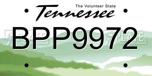 BPP9972 Tennessee License Plate