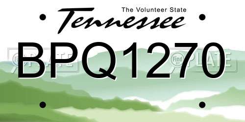 BPQ1270 Tennessee License Plate