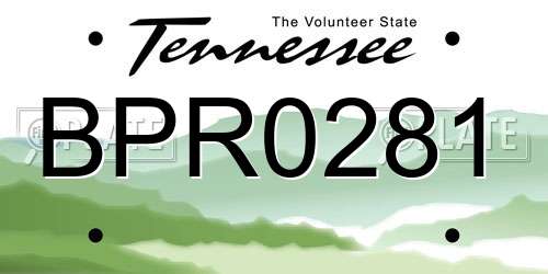 BPR0281 Tennessee License Plate