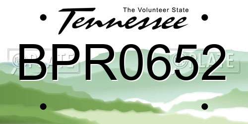 BPR0652 Tennessee License Plate