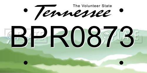 BPR0873 Tennessee License Plate