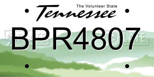 BPR4807 Tennessee License Plate