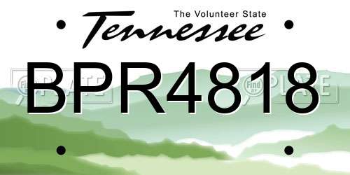 BPR4818 Tennessee License Plate
