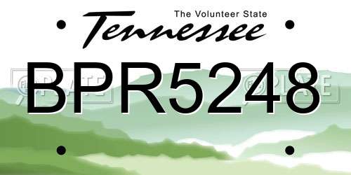 BPR5248 Tennessee License Plate