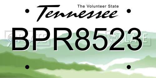 BPR8523 Tennessee License Plate