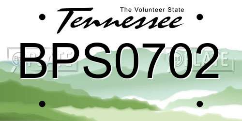 BPS0702 Tennessee License Plate