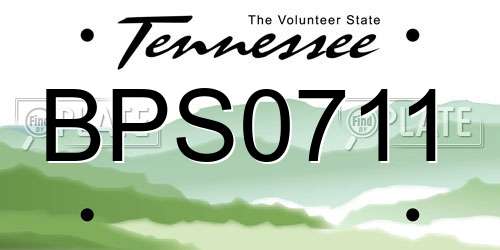 BPS0711 Tennessee License Plate