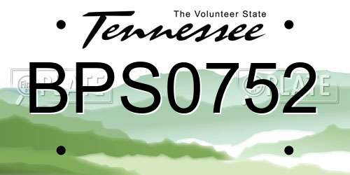 BPS0752 Tennessee License Plate