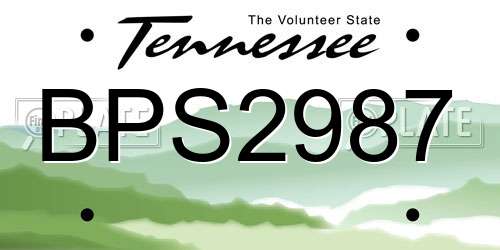 BPS2987 Tennessee License Plate