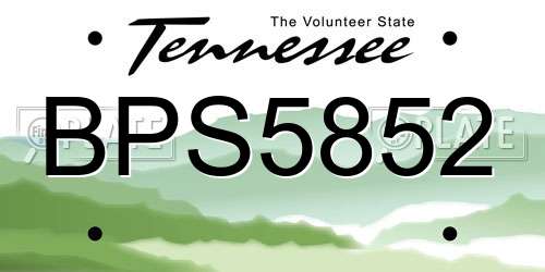 BPS5852 Tennessee License Plate