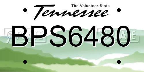BPS6480 Tennessee License Plate