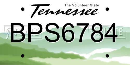 BPS6784 Tennessee License Plate