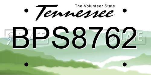 BPS8762 Tennessee License Plate