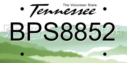 BPS8852 Tennessee License Plate
