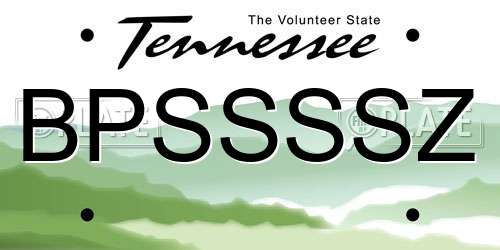 BPSSSSZ Tennessee License Plate