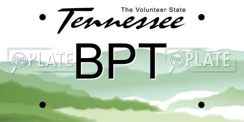 BPT Tennessee License Plate