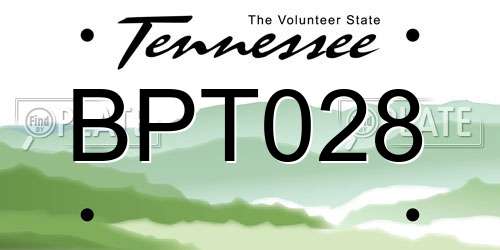 BPT028 Tennessee License Plate
