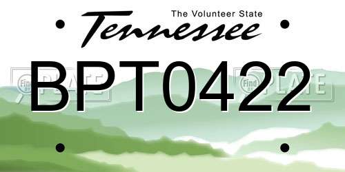 BPT0422 Tennessee License Plate