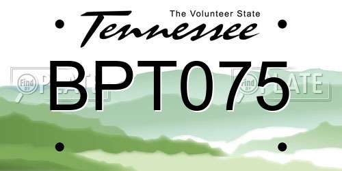 BPT075 Tennessee License Plate